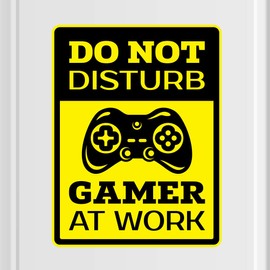 Don't Disturb Gamer at Work Door Sticker Children Room Wall Sticker Mural Vinyl Decal Nursery Kids Gamers Art Teenager Video Game Mural