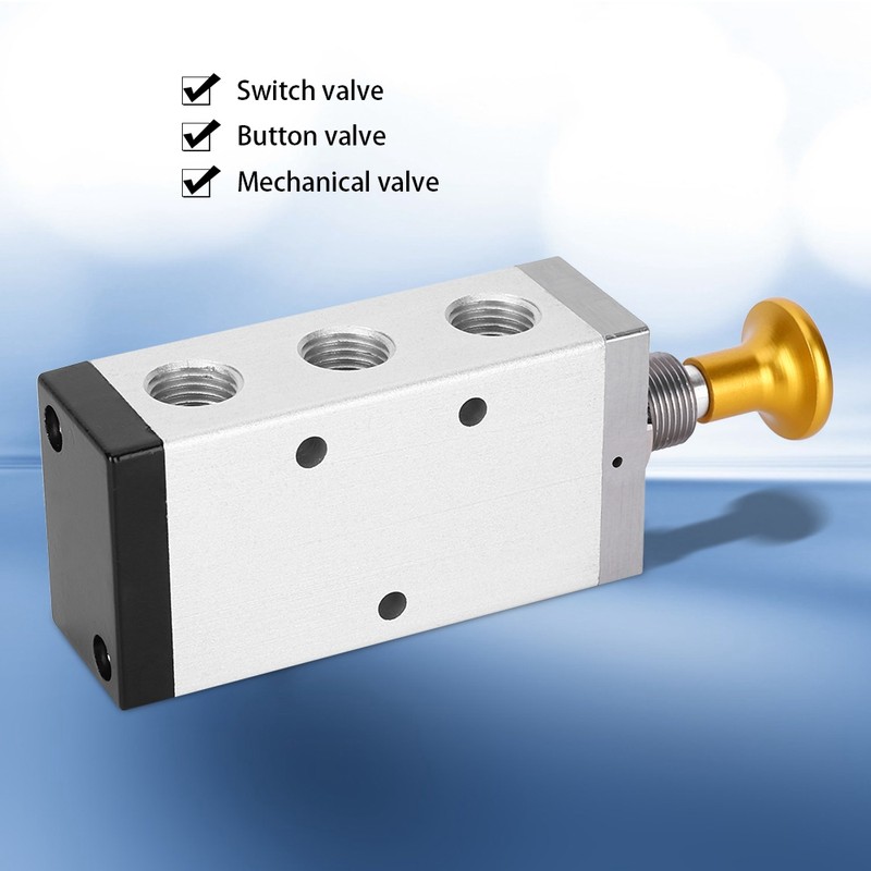 Hand Valve Two Position Five Way Button Valve Aluminum Alloy