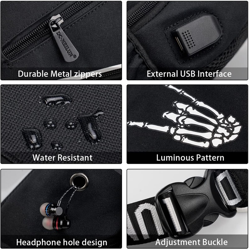 Junlion Sling Bag, Crossbody Shoulder Bag for Mens Women Multipurpose