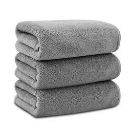 YorBurn Face Towel, Hair Drying Towel, Microfiber Towel, Fast Absorption, Durable, Low Pilling, Gray