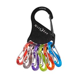 Nite Ize KeyRack S-Biner de acero – Organizador de mosquetón con 6 coloridos S-Biners – Accesorios de llavero para sujetar las llaves de forma segura y separada