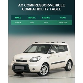SCITOO AC Compressor for Kia Soul 1.6L 2010-2011(977012K000 977012K001 977012K051 977014P151)