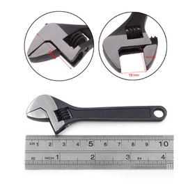 Mini Adjustable Spanner, 4" Small Steel Spanner Jaw Wrench HATOOLHA® Hand Wrench Tools for Industry and Auto Repair (Black)