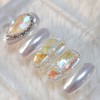 [Special limited edition‼️]Silver white ice full stone handmade nail tip
