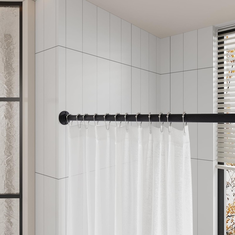Naiture 60" Heavy-Duty Straight Shower Curtain Rod, Rustproof Stainless Steel
