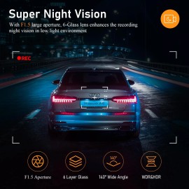 ANSVICAM 1080P Dash Cam Front View Car DVR Mini Camera WiFi Video Recorder Loop Recording