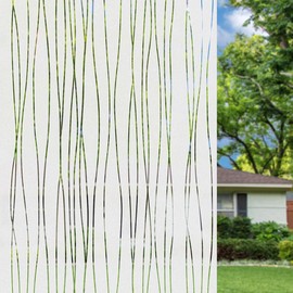 Finnez Window Film for Privacy and Light Protection | Vinyl Sticker Film Creates a Frosted Glass Look |Static Cling | Perfect for Home and Office (23.6'' x118.1, Irregular Stripe)