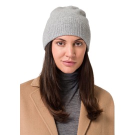 Style & Republic Women's Cashmere Sports Beanie Made of 100% Cashmere, Your Cuddly Premium Beanie for Stylish Autumn and Winter Moments, Light Grey Mix
