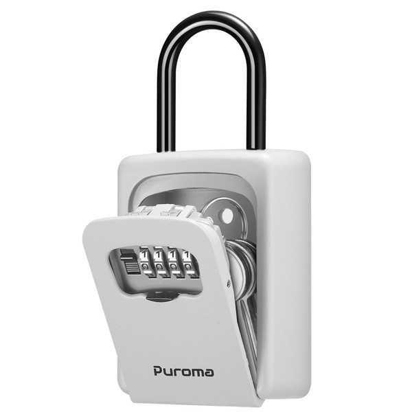 Puroma Lock Box, Large Key Lock Box Resettable Combination Lockbox,