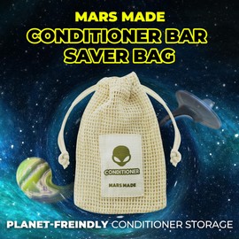 MARS MADE Mars Made Shampoo Bar Soap Saver Bag for Extended Soap Life | Zero-Waste & Planet-Friendly Self-Draining Cotton Soap Bag | Mesh Soap Pouch for Shampoo & Conditioner Bar w/ 360 Airflow (Conditioner)
