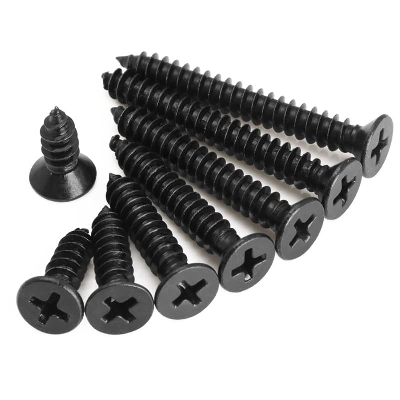 Black Self Tapping Screws for Wood,100pcs M3 x 8mm 304