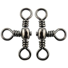 JSHANMEI 100Pcs/Lot Fishing Barrel 3 Way Swivels Crossline Rig Swivels Kit Fishing Lure Connector Fishing Tackle Set (120pcs/box 5 size mixed)