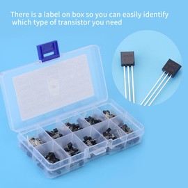 200Pcs Transistors Kit,10 Values NPN PNP Power Transistors Assortment DIY Kit(BC327 BC337 BC517 BC547 BC548 BC549 BC550 BC556 BC557 BC558)
