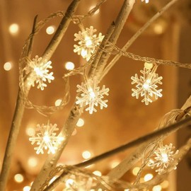 Hamillar Christmas String Light Warm White Light 16.4ft 30 Bulbs Santa Outdoor Decorations (White)