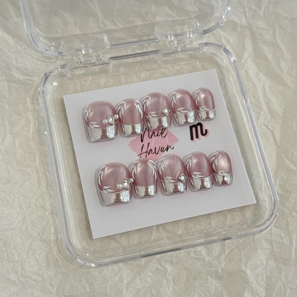NailHaven｜ French Tip Collection｜ Press-On Nails - 10 Pcs Handmade