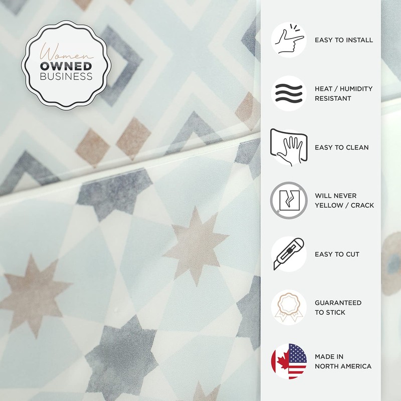 SMART TILES Parma Blue 3D Gel-O Peel and Stick Wall