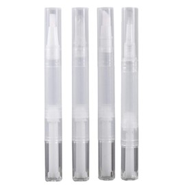4 pack 5ml Transparent Twist Pens for Cuticle Oil Applicator, Empty Nail Oil Pen with Brush Tip, Cosmetic Lip Gloss Container Applicators Eyelash Growth Liquid Tube