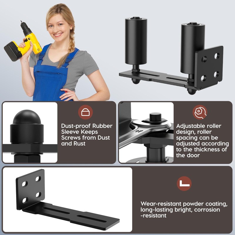 Anobeyi Heavy Duty Slide Gate Roller Guide with L Rear