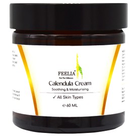 Feelia – Calendula Cream, Gentle, Soothing & Moisturizing, Comfortable for itchy, Dry, Sore, and Irritated Skin, and Reduces Irritation, It is Ideal For Sensitive or Reactive Skin, All Skin Types