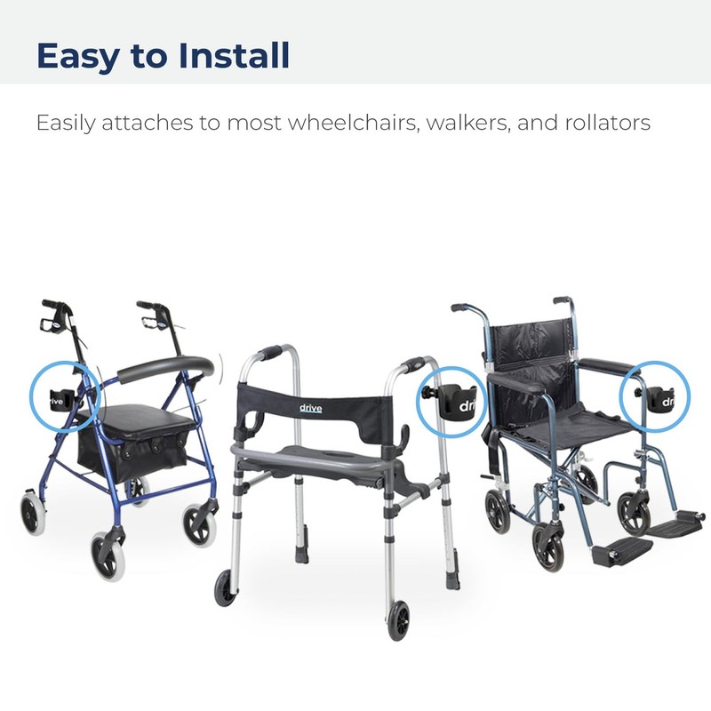 Drive Medical Universal Clamp-On Cup Holder For Walker, Rollator, &
