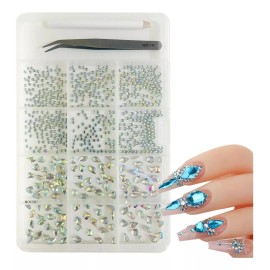 Mouyic Cristales Piedras Gemas + Pinza + Lapiz + Contenedor Grande