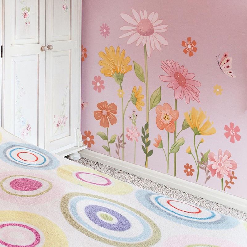 Boho Flower Wall Stickers - Daisy Wildflower Wall Decals with