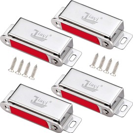 Magnetic Door Catch Heavy Duty Jiayi 4 Pack Cupboard Door Magnet 30KG Pull Stainless Steel Strong Wardrobe Door Magnetic Catch Powerful Door Magnet Latch for Kitchen Cabinet Door Closer Magnet Closure