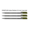 Staedtler Triplus Fineliner 334-57 Tips - Olive Green 3 Pens