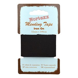 Nortexx Iron On Repair Tape-Black, 100% Cotton, 14 x 8 x 1 cm
