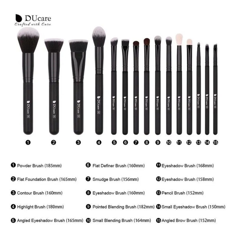 Juego De Brochas De Maquillaje Ducare (15 Unidades)