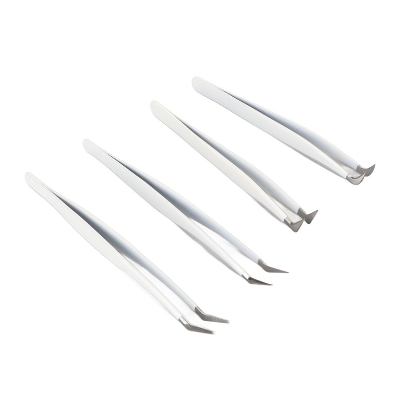 Eyelash Extension Tweezers Kit Stainless Steel High Accuracy Lash Tweezers