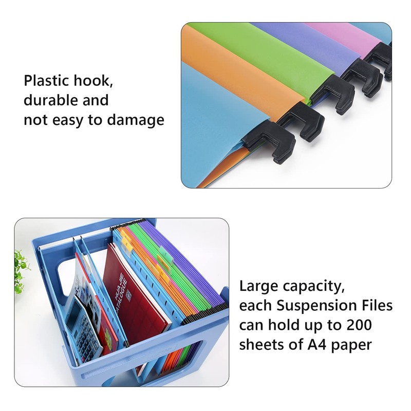 20PCS A4 Suspension Files, Polypropylene Filing Cabinet Suspension Files with