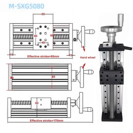 TOSEASTARS 4" 100mm Stroke Manual Linear Stage Table Double Axis Slide Rail Guide Motion Ballscrew 1605 CNC Linear Stage Motion Actuator Module for CNC Router DIY Parts