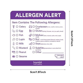 600pcs 2inch Susceptibility Stickers for Food,Susceptibility Labels for Baking,Food Susceptibility Labels Stickers,Food Labels Stickers Pre-Printed,Food Susceptibility Warning Labels(Size:2inch)