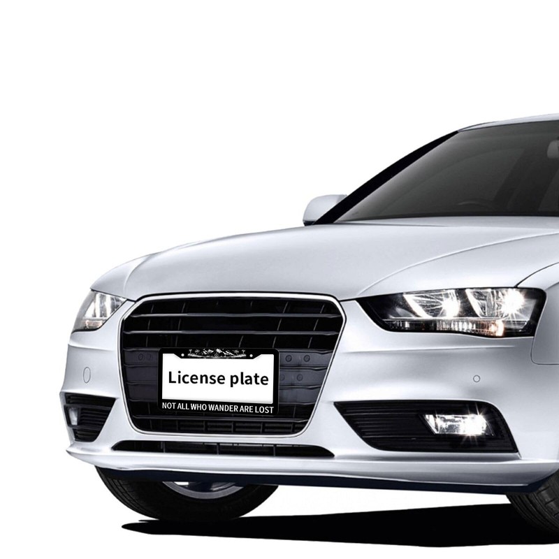 Not All Who Wander are Lost License Plate Frame Mountains