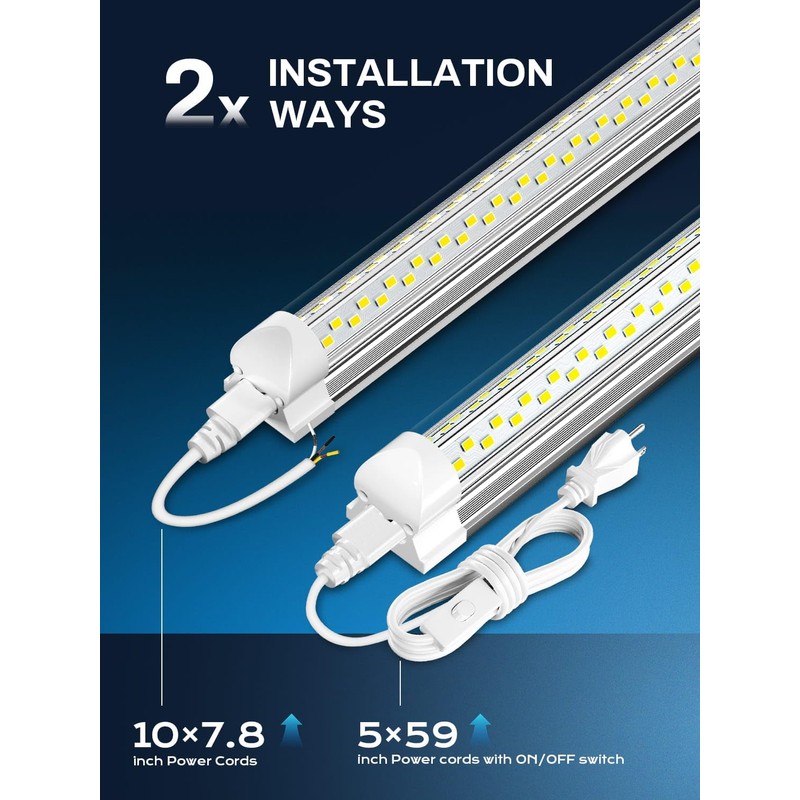 Super Bright 50W Led Shop Lights 4FT 10-Pack 5000K 7500LM