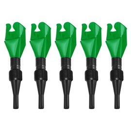HARFINGTON 5pcs Flexible Snap Funnel, Universal Plastic Draining Oil Tool Retractable Automotive Fuel Funnel for Cars and Motorcycles, Green