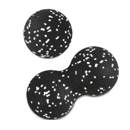 Self Massage Ball, Blackball, Duo Ball, Small Self, Peanut Massage Ball, Fascia Ball Set, Lacrosse Ball, Muscle Roller for Spine, Acupressure Plantar Fasciitis Reflexology Massage (White)