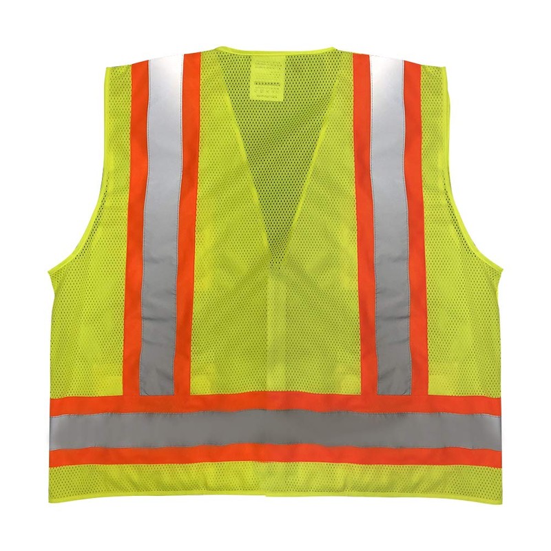 Safety Main Premium High Visibility Surveyor Vest Solid Front Mesh