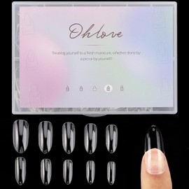 Oval Shaped False Nail Tips Full Cover 500PCS Clear Nails for Acrylic Nail Tips