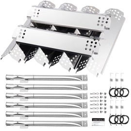 Barbqtime Burner Grill Replacement Parts for Nexgrill 720-0898, 6 Burner Replacement Kit 30 PCS Grill Flame Tamers & Igniters & 14.88" Burners Replacement for Nexgrill