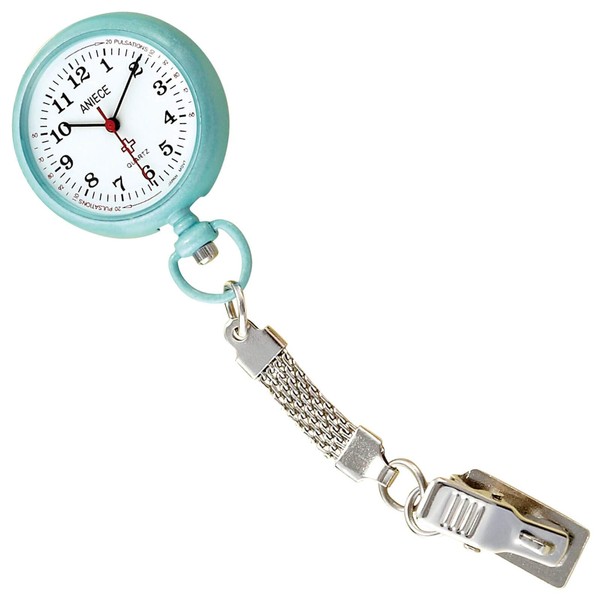 Infirmiere Nurse Watch Strap, Nurse Watch, 14 Colors Available, Inverted Dial with Pulse Memory, Short Chain, turquoise, 1個 (x 1)