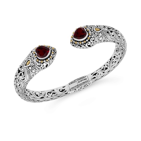 DEVATA Sterling Silver 925 and 18K Gold with Garnet Bali