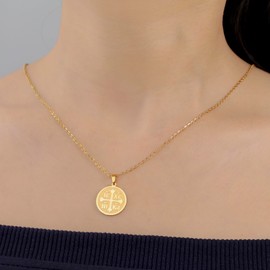 EUEAVAN Orthodox Cross Necklace for Women IC XC NIKA Cross Jesus Christ Locket Pendant Greek Byzantine Cross Necklace Eastern Religious Jewellery Christian Catholic Gift, Stainless Steel, No Gemstone
