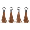 uxcell 4Pcs Leather Keychain Tassels, Women Tassel Bag Charm for