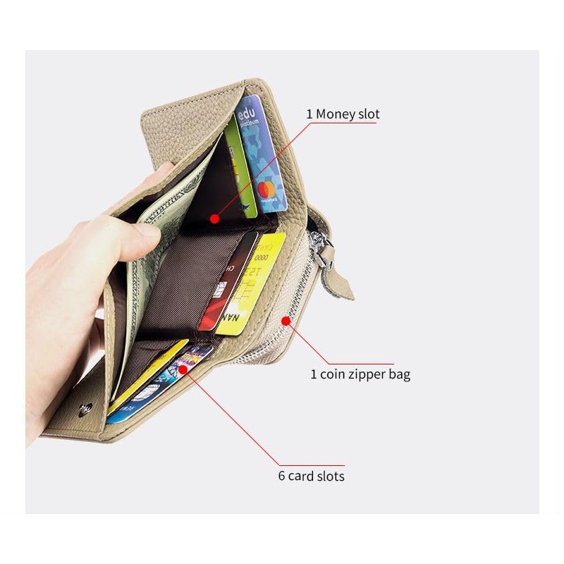 ZhaoCo Women's Small Wallet with Coin Compartment & RFID Protection,