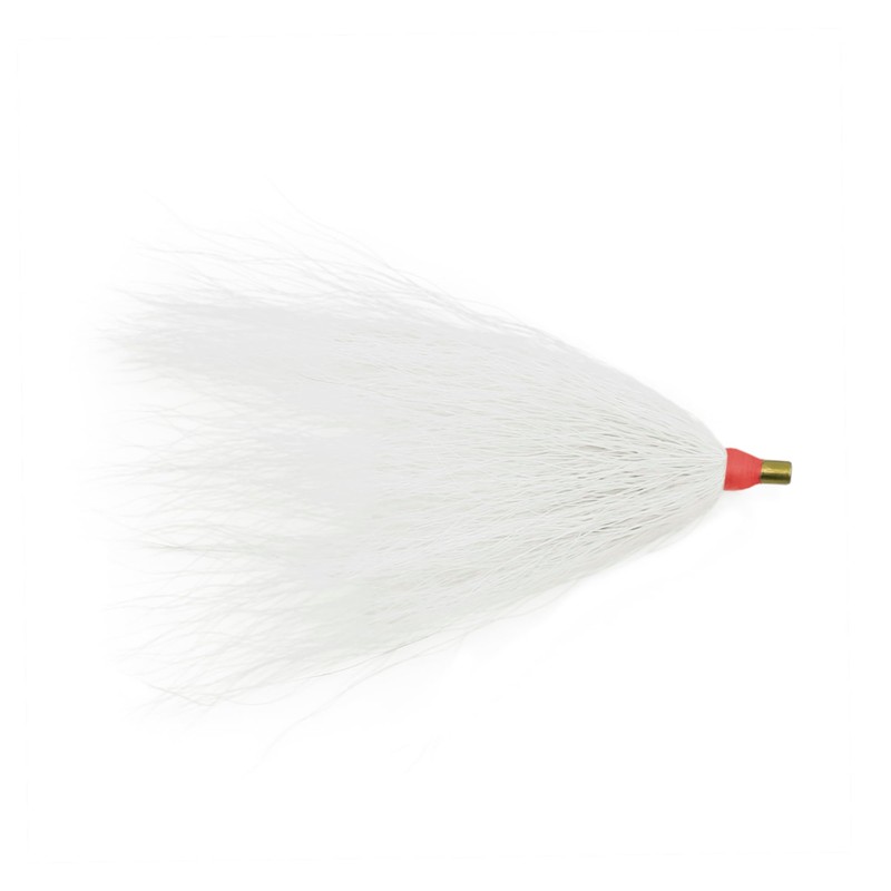 Aqua-Clear, Buck Tail Teaser Rivet Slider, White Hair, 3 pc