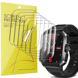 Compatible with anyloop Smart Watch Screen Protector, Lamshaw Full Coverage TPU Clear Film Compatible with anyloop ALW47 Smartwatch-1.85 Inches (TPU-6 Pack)