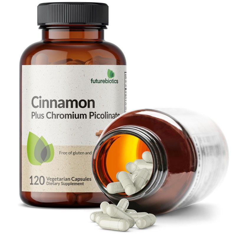 Futurebiotics Cinnamon Plus Chromium Picolinate Supplement, High Potency Chromium, Non-GMO,