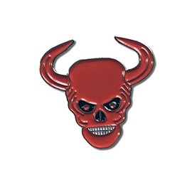 GBJUK Red Devil Skull 666 Enamel Pin Lapel Badge with Butterfly Clasp Back